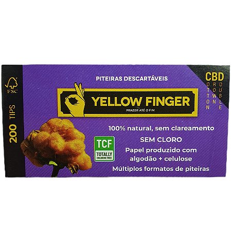 Piteira Yellow Finger Cotton Brown Double (CBD) - Unidade