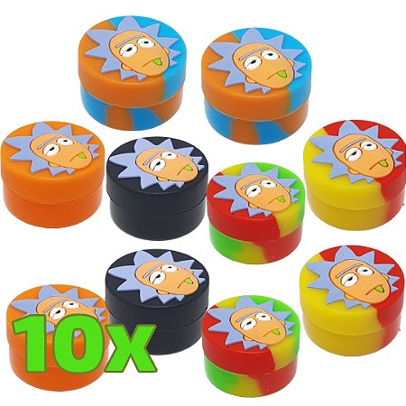 Kit Container Silicone Rick And Morty 5ml - 10 unidades