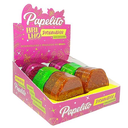 Dichavador Papelito Brilho Policarbonato + Container - Display 6 un
