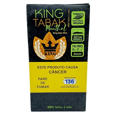 Tabaco Pré-Enrolado King Tabak Extra Suave Menthol - Display 10 un