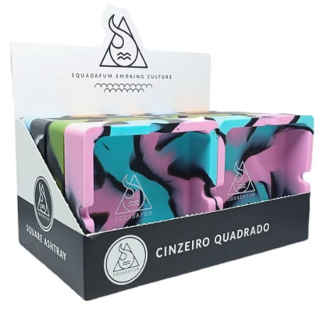 Cinzeiro Squadafum Silicone Quadrado Tie Dye - Display 8 un