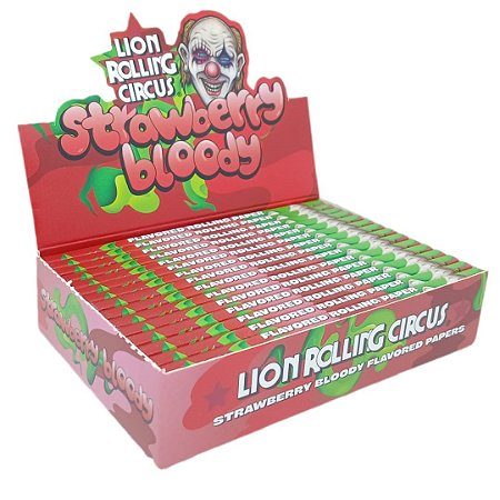 Seda Lion Rolling Circus Brasil Edition Sabor Morango King Size - Display 15 un
