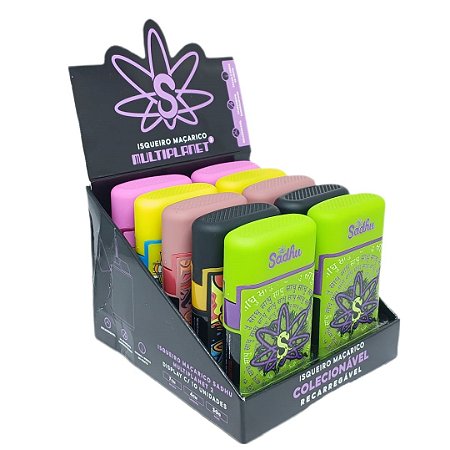 Isqueiro Maçarico Sadhu 'Multiplanet 2' - Display 10 un