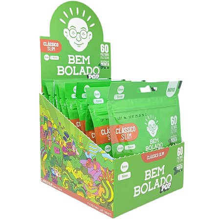 Filtro Bem Bolado Clássico Slim 6 x 15mm Menta - Display 10 un