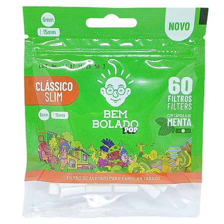 Filtro Bem Bolado Clássico Slim 6 x 15mm Menta - Unidade