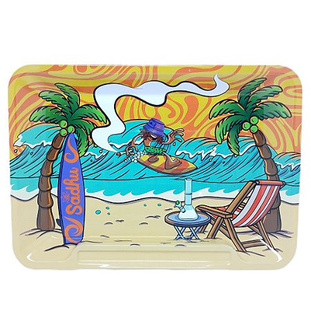 Bandeja Metal C/ Area P/ Cigarro Sadhu 'Na Onda' - Unidade