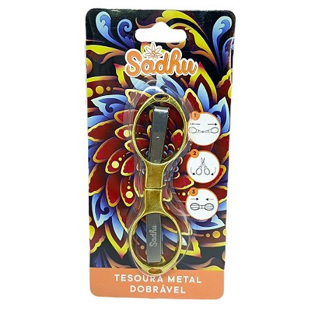 Tesoura Sadhu Dobravel Metal Gold - Unidade