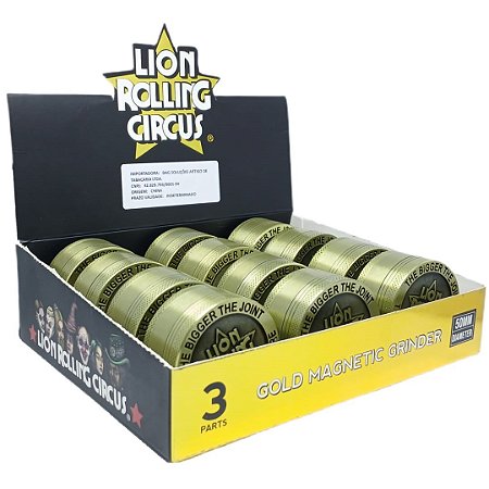 Dichavador Lion Rolling Circus Metal Gold 3 partes - Display 12 un