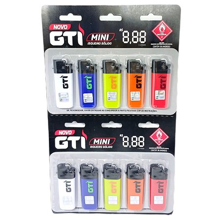 Isqueiro GTI Color Pequeno - Display 10 un