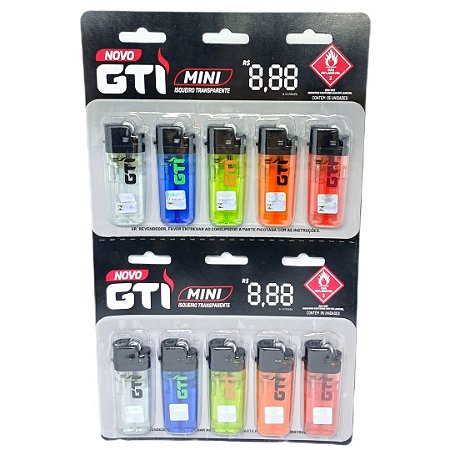 Isqueiro GTI Transparente Pequeno - Display 10 un