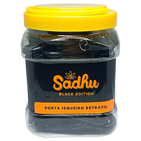 Chaveiro Porta Isqueiro Sadhu Pequeno Retrátil Preto - Display 30 Un