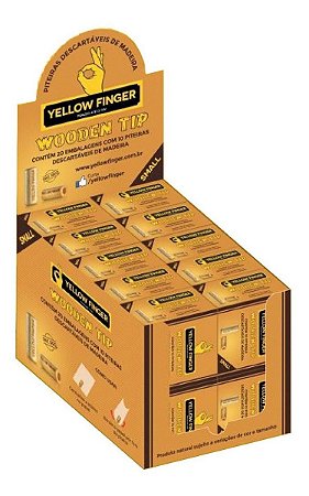 Piteira de Madeira Yellow Finger Wooden Tip Small 1 1/4 - Display