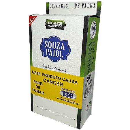 Cigarro de Palha Souza Paiol Black Menthol - Display 10 un