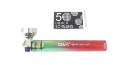 Pipe D&K Glass + 5 Telas de Metal - Unidade