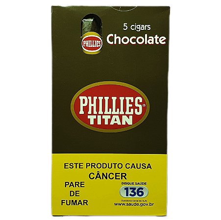 Charuto Phillies Titan Chocolate - Peteca c/ 5 un