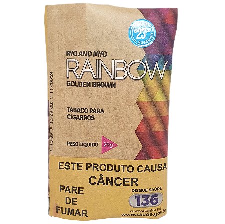Tabaco Orgânico Rainbow Golden Brown 25g - Unidade