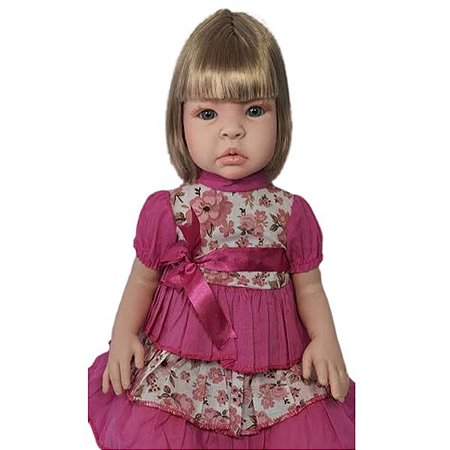 Boneca Bebê Reborn Vinil Loira Acessórios Kaydora Brinquedos
