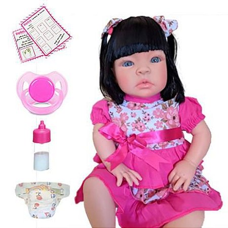 Boneca bebê reborn realista morena kit Kaydora Brinquedos