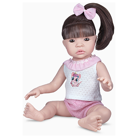 Boneca Doll Realist Small com Cabelo Castanho Realista