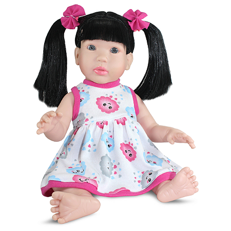 Boneca Doll Realist Small com Cabelo Preto Realista