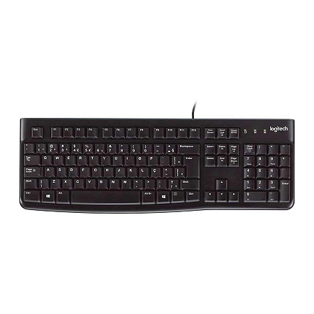 Teclado com fio USB Logitech K120 com Layout ABNT2