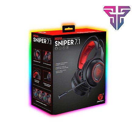 Headset Gamer Sniper 7.1 USB Iluminação RGB Fantech HG16