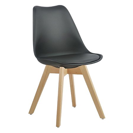 Cadeira Preta Charles Eames Style Soft (Leda) em PP/PU