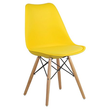 Cadeira Amarela Charles Eames Dsw Soft em PP/PU