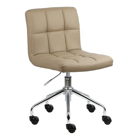 Cadeira Noruega Nude em PU Base Rodízio