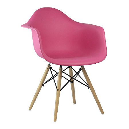Cadeira Pink Charles Eames Wood Daw em PP