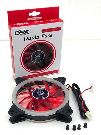 Cooler Fan Dupla Face 120mm C/ 30 leds Vermelho DEX DX-12D