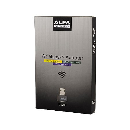Adaptador Receptor Usb Wi-fi 2.4Ghz 300mbps - Alfanext UW06
