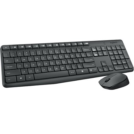 Combo Sem Fio Logitech Teclado e Mouse MK235 Wireless Keyboard