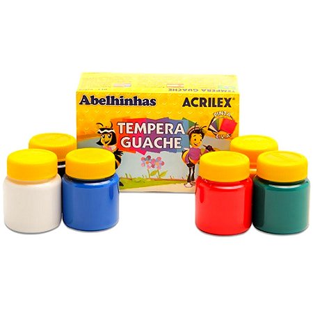 Tinta guache 6 cores 15ml - 02006 - Acrilex