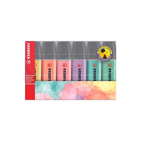 Marca Texto Stabilo Boss Tons Pastel Estojo C/6 Cores