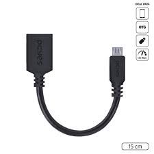 Adaptador Otg pcyes Micro USB Para Usb A 2.0, Para Celular Smartphone,15 Cm, Preto