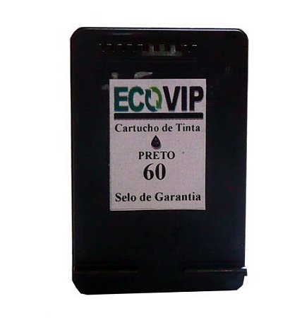 CARTUCHO DE TINTA COMPATÍVEL COM HP 60XL 60 PRETO CC641WB | C4680 C4780 D1660 F4280 F4580 F4480 14ML Ecovip