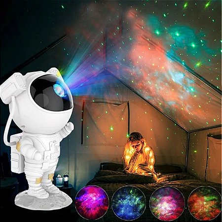 Projetor Luz Led Astronauta Galáxia Estrelas Nebulosa Iluminação Noturna  Luminária Lâmpada Divertida Controle USB - Hello Chic - Mochila, Papelaria,  Viagem e muita coisa fofa!