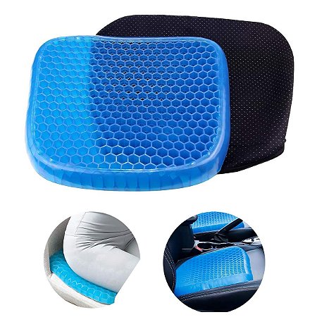 Almofada Assento Gel Silicone Favo De Mel Ortopédica Anti-Escara Cóccix