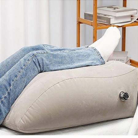 Almofada Inflável Apoio Suporte Para Pés Descanso Pernas Costas Portátil Viagem Travesseiro Elevação Ergonômico