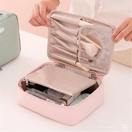 Necessaire Organizador Maquiagem Viagem Grande Porta Pincel