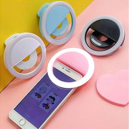 Selfie Ring Light Clips Portátil Celular Universal Recarregável