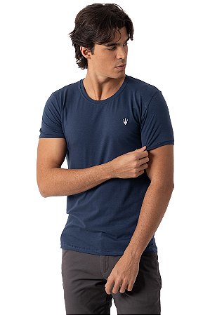 CAMISETA MYR FIO EGÍPCIO AZUL MARINHO