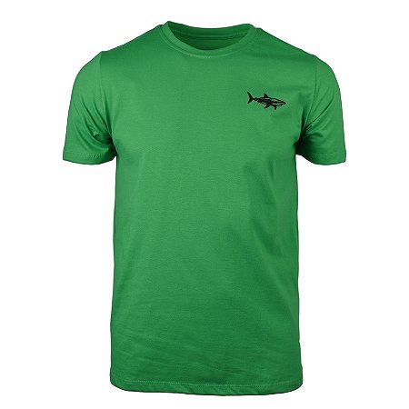 CAMISETA MYR COT. VERDE EST. TUBARÃO