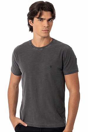 CAMISETA MYR FLAMÊ ESTONADA PRETA