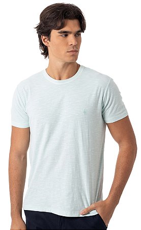 CAMISETA MYR FLAMÊ ESTONADA VERDE AGUA