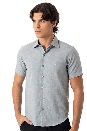 CAMISA LINHO MANGA CURTA MYR VERDE