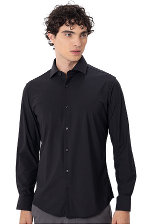 CAMISA MYR MANGA LONGA POLI PRETA
