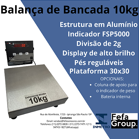 Balança De Bancada 30x30 10kg