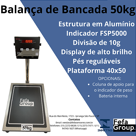 Balança De Bancada 40x50 50kg